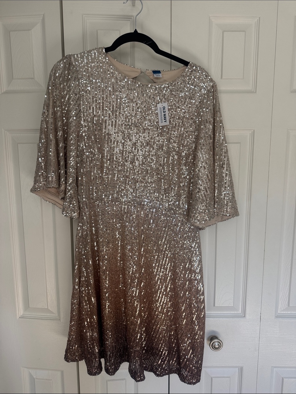 Old Navy Champagne Sequin Mini Dress